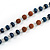 Long Wood, Glass, Seed Beaded Necklace with Silk Tassel (Nude, Blue, Brown) - 80cm L/ 11cm Tassel - view 7