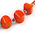 Chunky Wood Bead Necklace In Orange - 68cm L - view 5