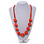 Chunky Wood Bead Necklace In Orange - 68cm L - view 3