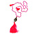 Deep Pink Crystal Bead Necklace with Bronze Tone Hamsa Hand Charm/ Silk Tassel Pendant - 80cm L/ 14cm Tassel - view 3