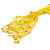 Statement Multistrand Banana Yellow Glass Bead, Semiprecious Stone Tassel Necklace - 66cm L/ 12cm Tassel - view 6