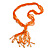 Statement Multistrand Orange Glass Bead, Semiprecious Stone Tassel Necklace - 66cm L/ 12cm Tassel