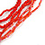 Multistrand Scarlet Red Glass Bead Necklace - 70cm Long - view 4
