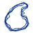 Multistrand Blue Glass Bead Necklace - 70cm Long