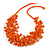 Multistrand Orange Ceramic Bead Cotton Cord Necklace - 58cm Long - view 3