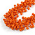Multistrand Orange Ceramic Bead Cotton Cord Necklace - 58cm Long - view 4
