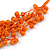 Multistrand Orange Ceramic Bead Cotton Cord Necklace - 58cm Long - view 5
