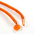 Multistrand Orange Ceramic Bead Cotton Cord Necklace - 58cm Long - view 6