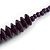 Deep Purple Wood Bead Necklace - 70cm Long - view 5