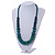 Dark Teal Wood Bead Necklace - 70cm Long - view 2
