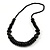 Black Wood Bead Necklace - 70cm Long