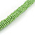 Stunning Lime Green Glass Bead with Forest Green Shell Floral Motif Necklace - 48cm Long - view 6
