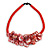 Stunning Glass Bead with Shell Floral Motif Necklace In Red - 48cm Long