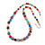 Multicoloured Glass Bead with Silver Tone Metal Wire Element Necklace - 64cm L/ 4cm Ext