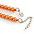 Peach Orange Glass Bead with Silver Tone Metal Wire Element Necklace - 64cm L/ 4cm Ext - view 5