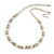 Cream Glass Bead with Silver Tone Metal Wire Element Necklace - 64cm L/ 4cm Ext