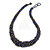 Chunky Graduated Glass Bead Necklace In Electric Blue and Bronze - 60cm Long