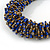 Chunky Graduated Glass Bead Necklace In Electric Blue and Bronze - 60cm Long - view 5