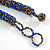Chunky Graduated Glass Bead Necklace In Electric Blue and Bronze - 60cm Long - view 4