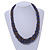 Chunky Graduated Glass Bead Necklace In Electric Blue and Bronze - 60cm Long - view 2