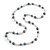 Grey/ White/ Transparent Glass Bead Long Necklace - 82cm Long