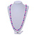 Pink/ Purple Glass Bead Long Necklace - 86cm Long - view 2