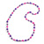 Pink/ Purple Glass Bead Long Necklace - 86cm Long - view 4