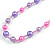 Pink/ Purple Glass Bead Long Necklace - 86cm Long - view 3