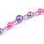 Pink/ Purple Glass Bead Long Necklace - 86cm Long - view 6