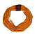 Dusty Orange/ Bright Orange Glass Bead Multistrand, Layered Necklace With Wooden Square Closure - 64cm L - view 3