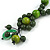 Statement Ceramic, Wood, Resin Tassel Black Cord Necklace (Green) - 54cm L/ 10cm Tassel - Adjustable - view 4