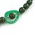 Statement Ceramic, Wood, Resin Tassel Black Cord Necklace (Green) - 54cm L/ 10cm Tassel - Adjustable - view 5