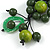 Statement Ceramic, Wood, Resin Tassel Black Cord Necklace (Green) - 54cm L/ 10cm Tassel - Adjustable - view 6