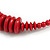 Red Button, Round Wood Bead Wire Necklace - 46cm L - view 5