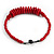 Red Button, Round Wood Bead Wire Necklace - 46cm L - view 6
