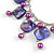Purple/ Violet Glass Bead, Sea Shell Nugget Black Cord Necklace - 50cm L/ 4cm Ext - view 4
