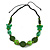 Romantic Butterfly Beaded Black Cord Necklace in Green - 56cm L - Adjustable - view 3