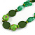 Romantic Butterfly Beaded Black Cord Necklace in Green - 56cm L - Adjustable - view 4
