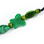 Romantic Butterfly Beaded Black Cord Necklace in Green - 56cm L - Adjustable - view 5