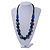 Signature Wood, Ceramic Bead Black Cord Necklace (Dark Blue) - 66cm L (Adjustable) - view 5