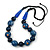 Signature Wood, Ceramic Bead Black Cord Necklace (Dark Blue) - 66cm L (Adjustable) - view 6