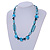 Light Blue Ceramic, Glass, Wood and Resin Beads Black Cord Necklace - 55cm L - view 3