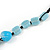 Light Blue Ceramic, Glass, Wood and Resin Beads Black Cord Necklace - 55cm L - view 5
