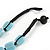 Light Blue Ceramic, Glass, Wood and Resin Beads Black Cord Necklace - 55cm L - view 6