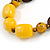 Yellow Resin, Wood Bead with Black Cotton Cord Necklace - 64cm L - view 5