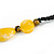 Yellow Resin, Wood Bead with Black Cotton Cord Necklace - 64cm L - view 6