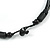 Black Rubber Cord Necklace with Orange Wood Bead Medallion Pendant - 50cm L - view 6