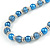 Blue Glass Bead with Silver Tone Metal Wire Element Necklace - 70cm Long - view 4