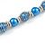 Blue Glass Bead with Silver Tone Metal Wire Element Necklace - 70cm Long - view 5