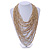 Chunky Antique White Glass Bead Bib Multistrand Layered Necklace - 80cm L - view 2